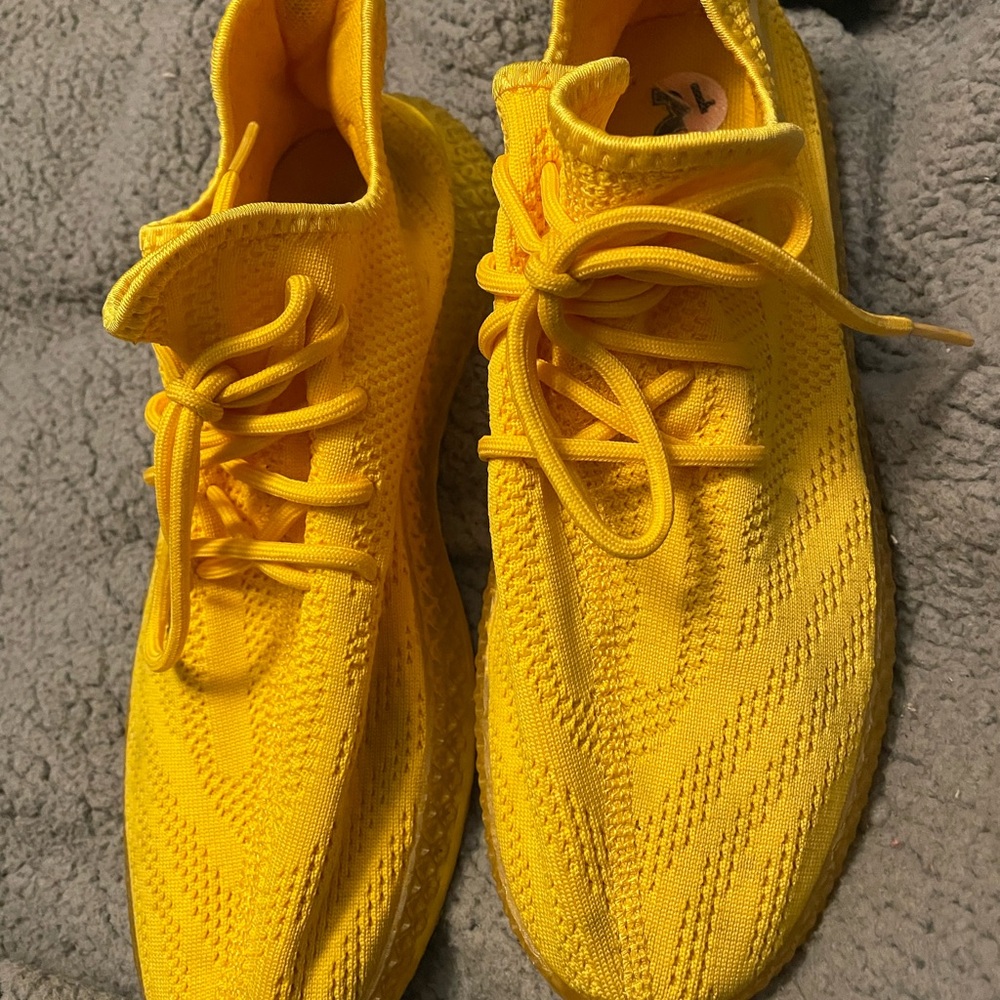 Vibrant Yellow Knit Sneakers